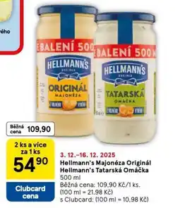 Tesco Hellmann's Majonéza Originál Hellmann's Tatarská Omáčka nabídka