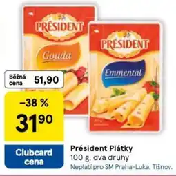 Tesco Président Plátky nabídka