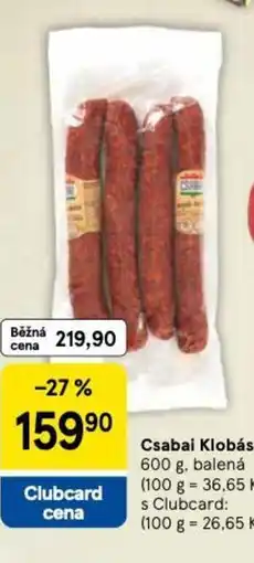 Tesco Csabai Klobása nabídka