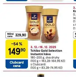 Tesco Tchibo gold selection instantní káva nabídka