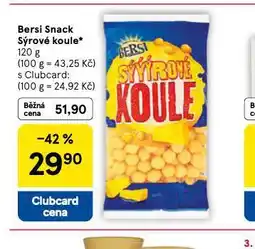 Tesco Bersi snack sýrové koule nabídka