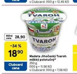 Tesco Madeta jihočeský tvaroh měkký polotučný nabídka