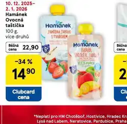 Tesco Hamánek ovocná kapsička nabídka