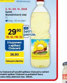 Tesco Sunol slunečnicový olej nabídka