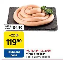 Tesco Vinná klobása nabídka