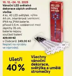 Tesco Vánoční LED světelná dekorace zápich sněhová vločka nabídka