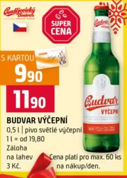 Terno Budvar výčepní nabídka