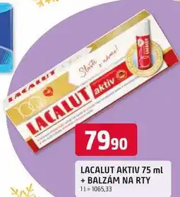 Trefa LACALUT AKTIV 75 ml + BALZÁM NA RTY nabídka