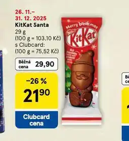 Tesco Kitkat santa nabídka