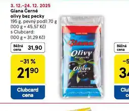 Tesco Giana černé olivy bez pecky nabídka