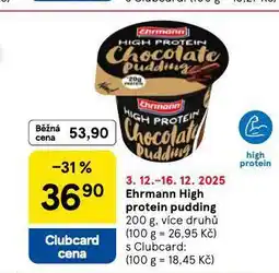 Tesco Ehrmann hgh protein pudding nabídka