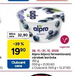 Tesco Alpro sójový fermentovaný výrobek borůvka nabídka