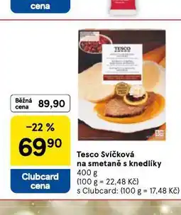 Tesco Tesco scíčková na smetaně s knedlíky nabídka