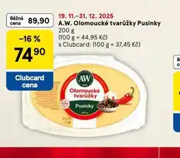 Tesco A.w. olomoucké tvarůžky pusinky nabídka