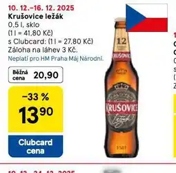 Tesco Pivo krušovice 12 královský ležák nabídka
