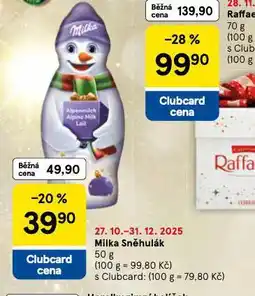 Tesco Milka sněhulák nabídka