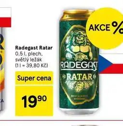 Tesco Pivo radegast ratar nabídka