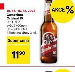 Tesco Pivo gambrinus originál 10 nabídka