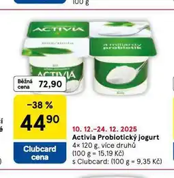 Tesco Activia probiotický jogurt nabídka