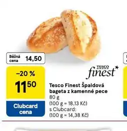 Tesco Špaldová bageta z kamenné pece nabídka