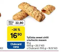 Tesco Tyčinka sweet chilli s kuřecím masem nabídka