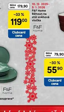 Tesco Běhoun na stůl sněhová vločka nabídka