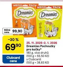 Tesco Dreamies pochoutky pro kočky nabídka