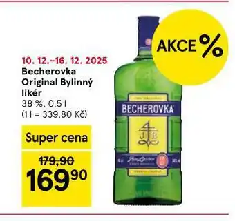 Tesco Becherovka original bylinný likér nabídka