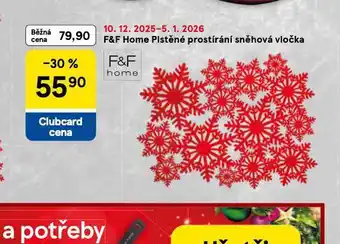 Tesco Plstěné prostírání sněhová vločka nabídka