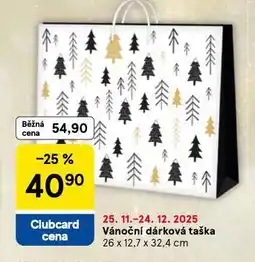 Tesco Vánoční dárková taška nabídka