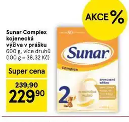 Tesco Sunar complex kojenecká výživa nabídka