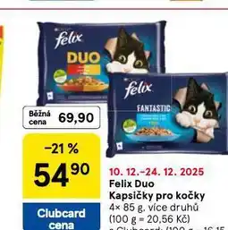 Tesco Felix duo kapsičky pro kočky nabídka