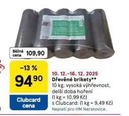 Tesco Dřevěné brikety nabídka