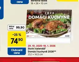 Tesco Stolní kalendář dmácí kuchyně 2026 nabídka