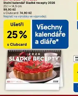 Tesco Stolní kalendář sladké recepty 2026 nabídka