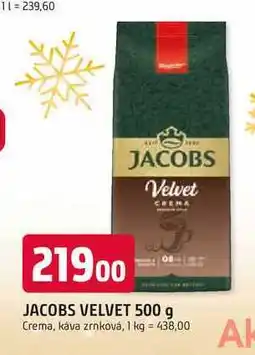 Trefa JACOBS VELVET 500 g Crema, káva zrnková nabídka