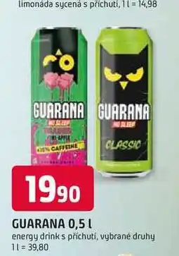 Trefa GUARANA 0,5l energy drinks příchutí nabídka