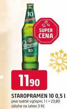 Trefa STAROPRAMEN 10° 0,5l pivo světlé výčepní nabídka