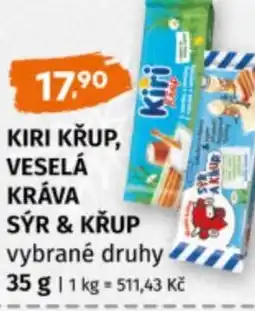 Terno Kiri křup, veselá kráva sýr & krup nabídka