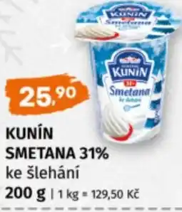 Terno Kunin smetana 31% ke šlehání nabídka