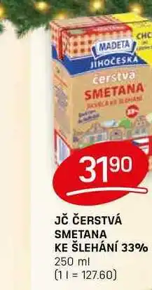 Flop JČ ČERSTVÁ SMETANA KE ŠLEHÁNÍ 33% 250 ml nabídka
