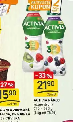 Flop ACTIVIA NÁPOJ různé druhy 270 - 280 g nabídka