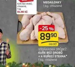 Flop KUŘE BEZ DROBŮ + 4 KUŘECÍ STEHNA 1 kg, chlazené nabídka