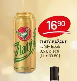 Flop ZLATÝ BAŽANT světlý ležák 0,5l, plech nabídka