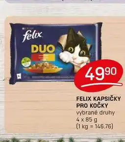 Flop FELIX KAPSIČKY PRO KOČKY vybrané druhy 4 x 85 g nabídka