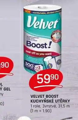 Flop VELVET BOOST KUCHYŇSKÉ UTĚRKY 1 role, 3vrstvé nabídka