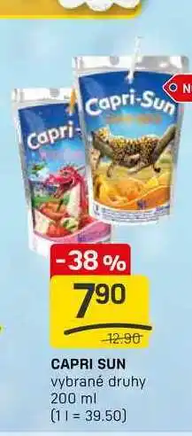 Flop CAPRI SUN vybrané druhy 200 ml nabídka