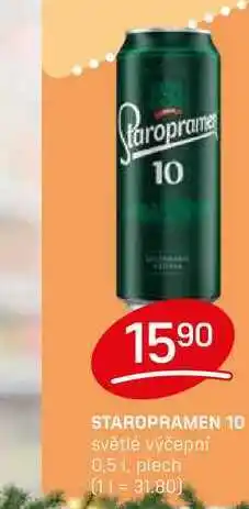 Flop STAROPRAMEN 10 světlé výčepní 0,5l ,plech nabídka