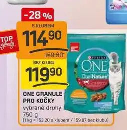 Flop ONE GRANULE PRO KOČKY vybrané druhy 750 g nabídka