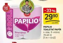 Flop PAPILIO TOALETNÍ PAPÍR 4 role, 3-vrstvý nabídka